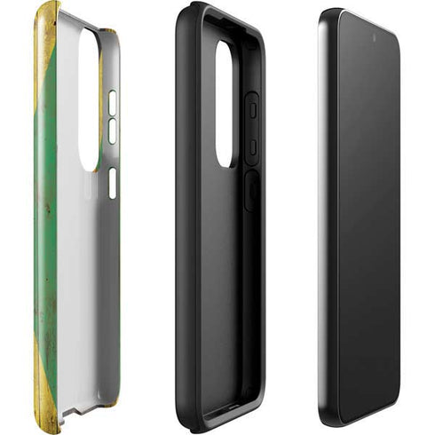 Jamaican Flag Dark Wood Galaxy S23 Plus Pro Case