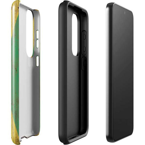 Jamaican Flag Dark Wood Galaxy S23 Pro Case