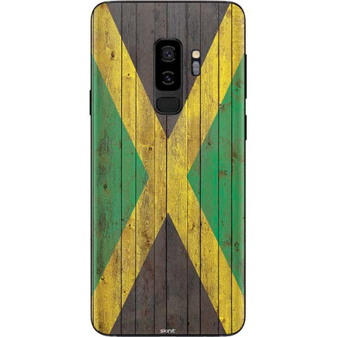 Jamaican Flag Dark Wood Galaxy S9 Plus Skin