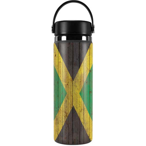 Jamaican Flag Dark Wood Hydro Flask 20oz Wide Mouth Skin