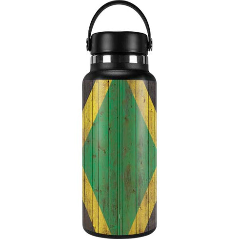 Jamaican Flag Dark Wood Hydro Flask 32oz Wide Mouth Skin