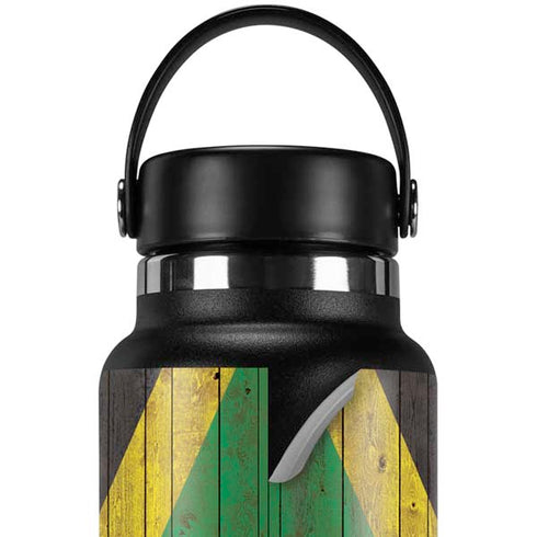 Jamaican Flag Dark Wood Hydro Flask 32oz Wide Mouth Skin