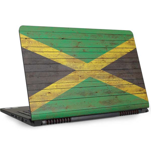 Jamaican Flag Dark Wood Dell Inspiron Skin