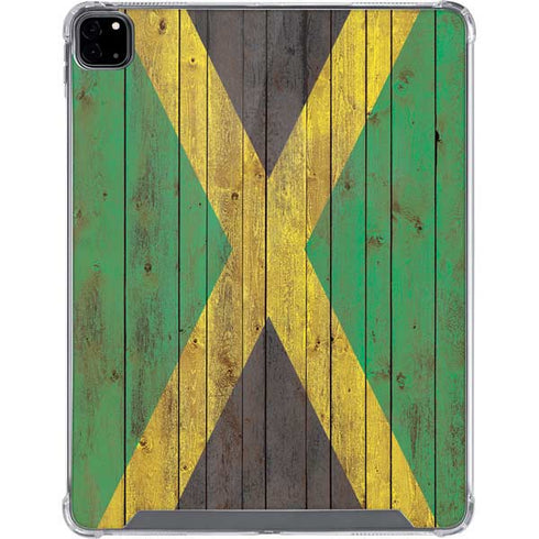 Jamaican Flag Dark Wood iPad Pro 12.9in (2020) Clear Case