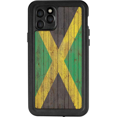 Jamaican Flag Dark Wood iPhone 11 Pro Waterproof Case
