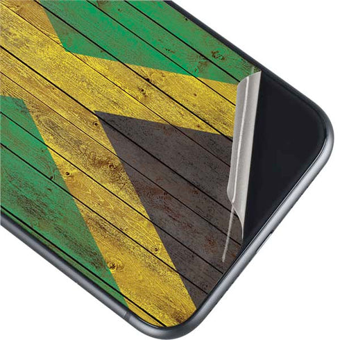 Jamaican Flag Dark Wood iPhone 11 Skin