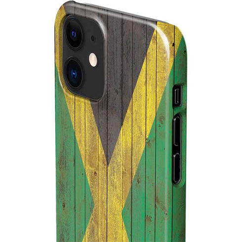 Jamaican Flag Dark Wood iPhone 12 Mini Lite Case