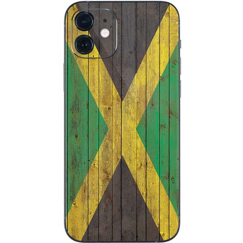 Jamaican Flag Dark Wood iPhone 12 Mini Skin