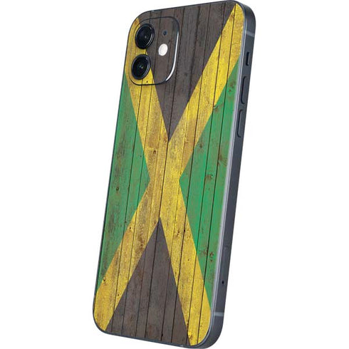 Jamaican Flag Dark Wood iPhone 12 Mini Skin