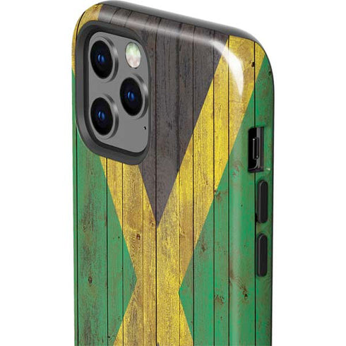 Jamaican Flag Dark Wood iPhone 12 Pro Impact Case