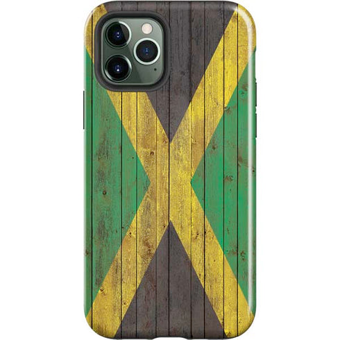 Jamaican Flag Dark Wood iPhone 12 Pro Max Impact Case
