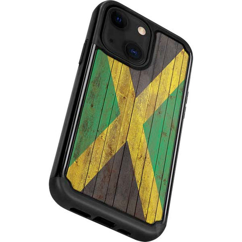 Jamaican Flag Dark Wood iPhone 13 Cargo Case