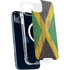 Jamaican Flag Dark Wood iPhone 14 Plus MagSafe Case