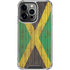 Jamaican Flag Dark Wood iPhone 15 Pro Clear Case