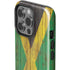 Jamaican Flag Dark Wood iPhone 14 Pro Impact Case