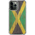 Jamaican Flag Dark Wood iPhone 14 Pro Max Clear Case