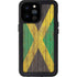 Jamaican Flag Dark Wood iPhone 14 Pro Max Waterproof Case