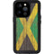 Jamaican Flag Dark Wood iPhone 14 Pro Waterproof Case