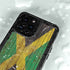 Jamaican Flag Dark Wood iPhone 14 Pro Waterproof Case