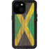 Jamaican Flag Dark Wood iPhone 15 Waterproof Case