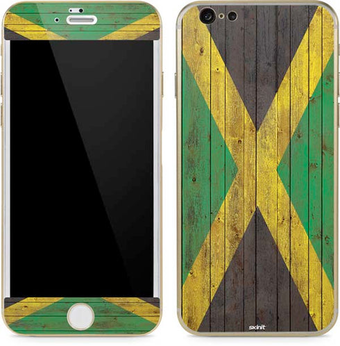 Jamaican Flag Dark Wood iPhone 6/6s Skin