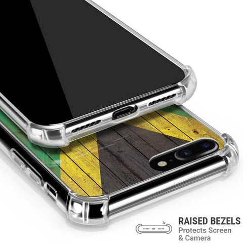 Jamaican Flag Dark Wood iPhone 7/8 Plus Clear Case