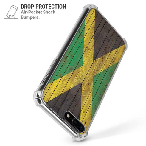 Jamaican Flag Dark Wood iPhone 7/8 Plus Clear Case