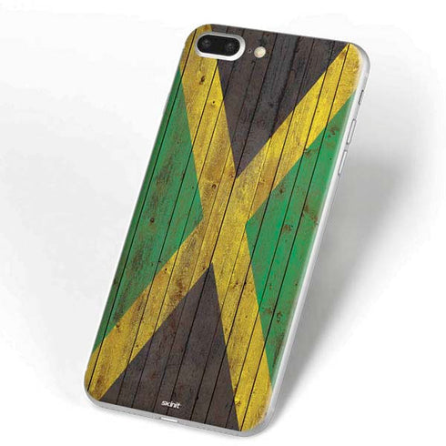 Jamaican Flag Dark Wood iPhone 7 Plus Skin