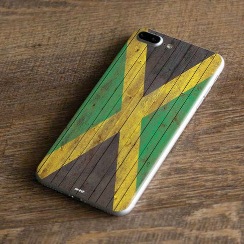 Jamaican Flag Dark Wood iPhone 7 Plus Skin