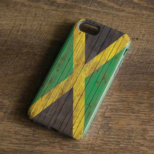 Jamaican Flag Dark Wood iPhone 7 Pro Case