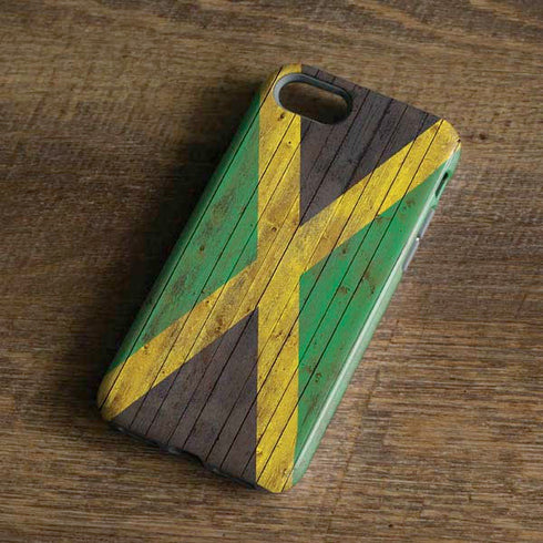 Jamaican Flag Dark Wood iPhone 8 Pro Case