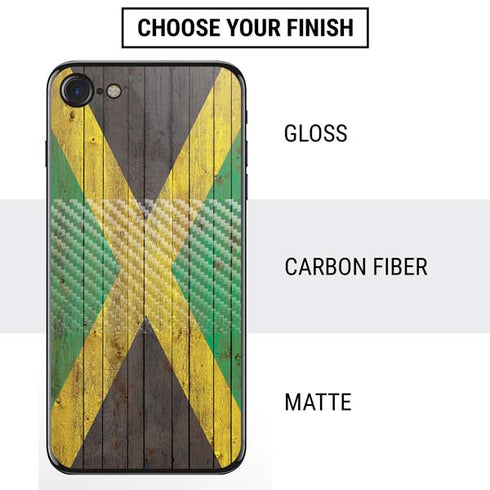 Jamaican Flag Dark Wood iPhone SE (2nd & 3rd Gen) Skin