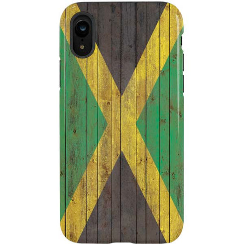 Jamaican Flag Dark Wood iPhone XR Pro Case
