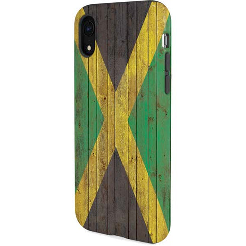 Jamaican Flag Dark Wood iPhone XR Pro Case