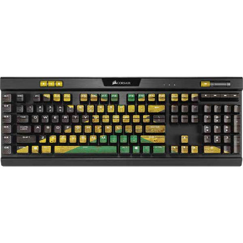 Jamaican Flag Dark Wood K95 RGB PLATINUM Mechanical Gaming Keyboard Skin