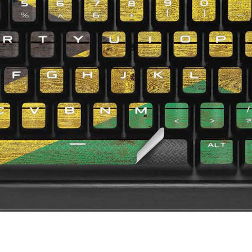 Jamaican Flag Dark Wood K95 RGB PLATINUM Mechanical Gaming Keyboard Skin