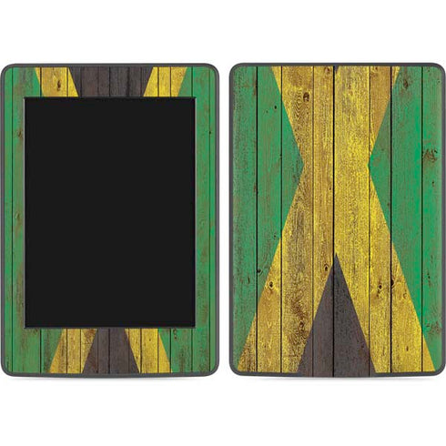Jamaican Flag Dark Wood Amazon Kindle Skin