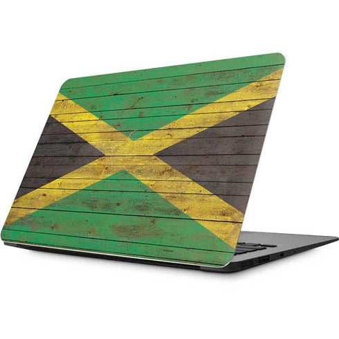 Jamaican Flag Dark Wood Apple MacBook Skin