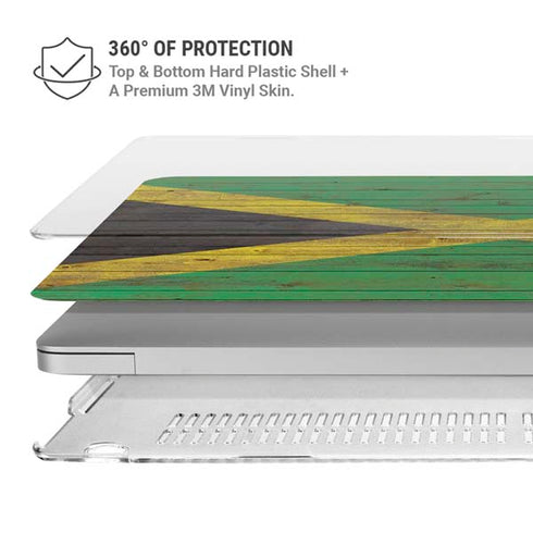 Jamaican Flag Dark Wood MacBook Air 13in M1 (2021) Case plus Skin