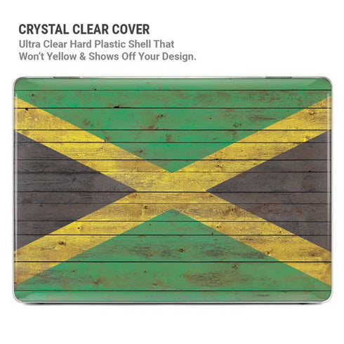 Jamaican Flag Dark Wood MacBook Air 15in (2023-2025) Case plus Skin