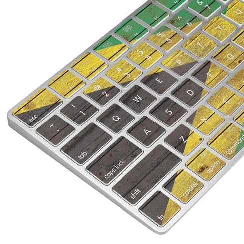 Jamaican Flag Dark Wood Magic Keyboard Skin