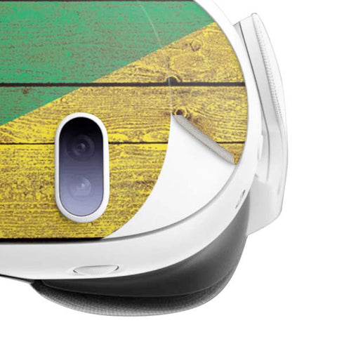Jamaican Flag Dark Wood Meta Quest 3 Skin