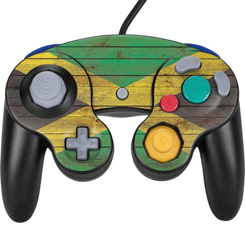 Jamaican Flag Dark Wood Nintendo GameCube Controller Skin