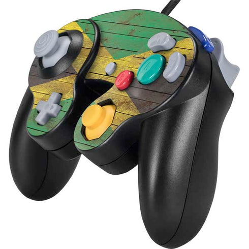 Jamaican Flag Dark Wood Nintendo GameCube Controller Skin
