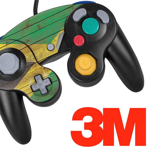Jamaican Flag Dark Wood Nintendo GameCube Controller Skin