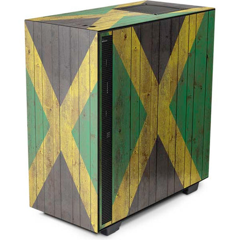 Jamaican Flag Dark Wood NZXT H510 Compact ATX Mid-Tower Case Skin
