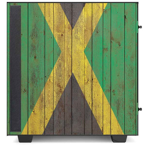 Jamaican Flag Dark Wood NZXT H510 Compact ATX Mid-Tower Case Skin