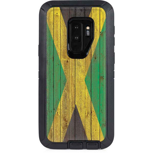 Jamaican Flag Dark Wood Otterbox Defender Galaxy Skin