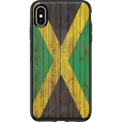 Jamaican Flag Dark Wood Otterbox Symmetry iPhone Skin