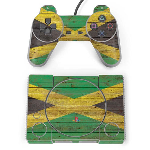 Jamaican Flag Dark Wood PlayStation Classic Bundle Skin